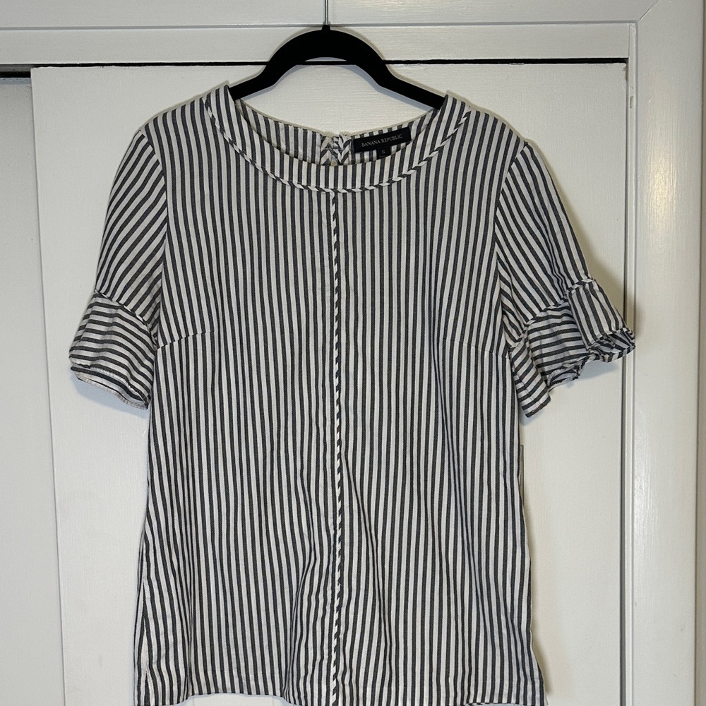 Banana Republic Monochrome Striped Blouse